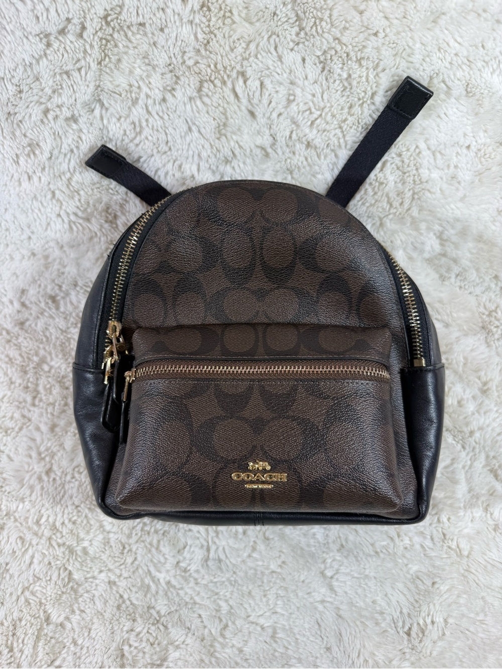 Coach Brown Signature Mini Backpack